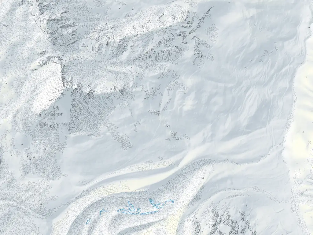 Karte Arolla: Pisten nach Schwierigkeit, Loipen, Schlittelwege, Lifte und 3 Treffpunkte