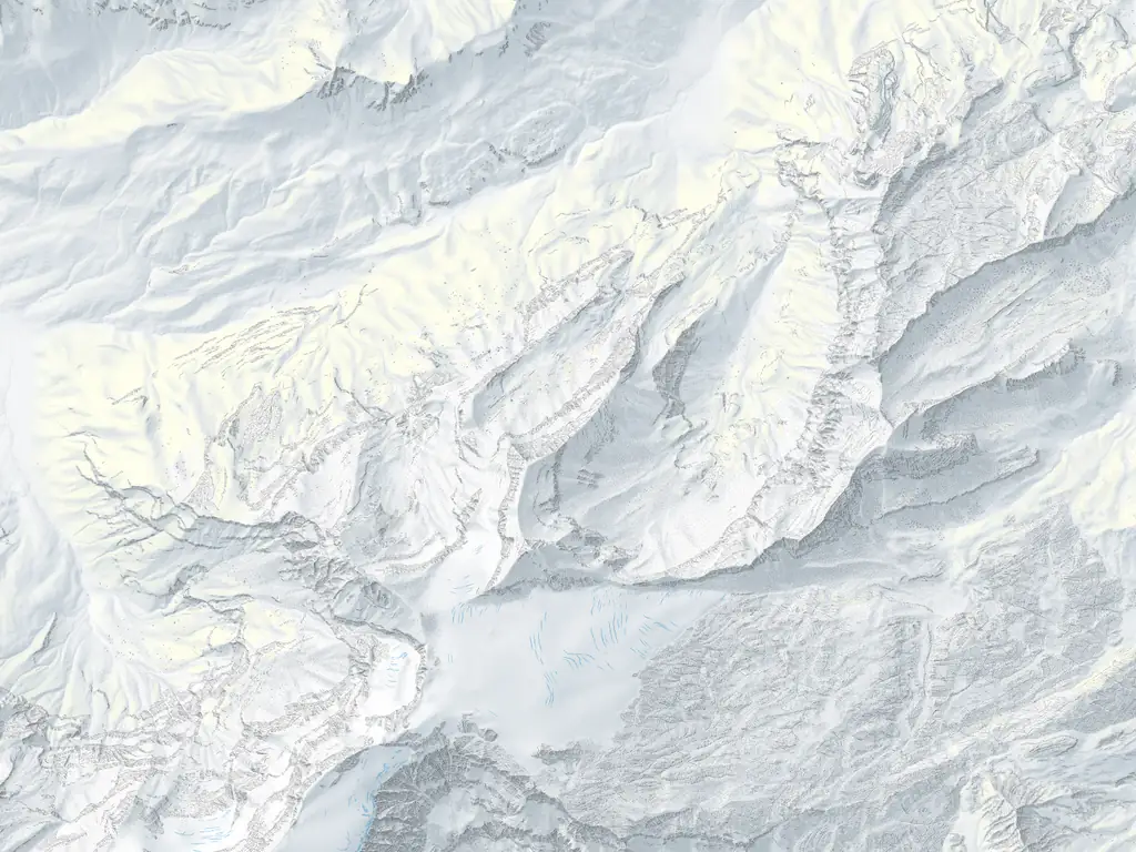 Karte Glacier 3000: Pisten nach Schwierigkeit, Loipen, Schlittelwege, Lifte und 3 Treffpunkte